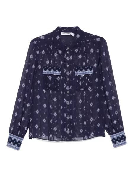 Bluză Self-portrait din șifon albastru