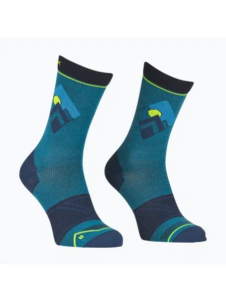 Șosete de trekking pentru bărbați ORTOVOX Alpine Light Comp Mid mountain blue albastru