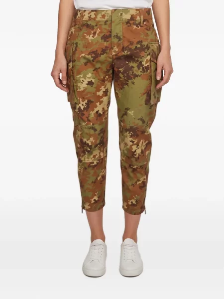 Decupat pantaloni cargo Dsquared2 cu imagine cu model camuflaj verde