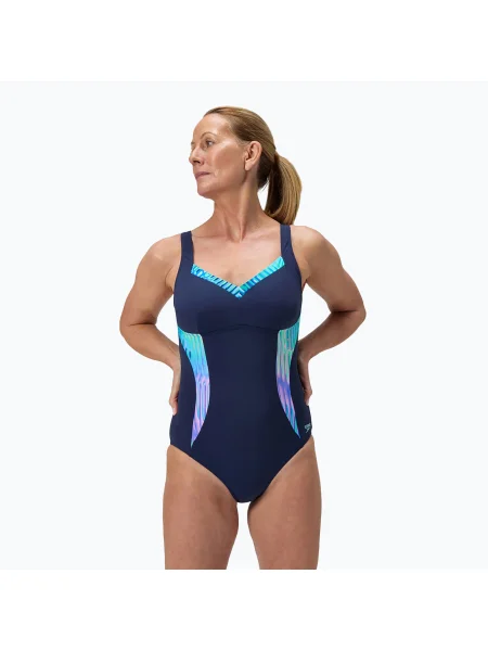 Costum de baie întreg pentru femei Speedo Shaping Printed LunaElustre One Piece turquoise gem
