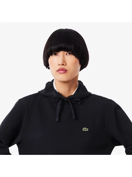 Lacoste Bluza Z Kapturem Z Piki granatowa