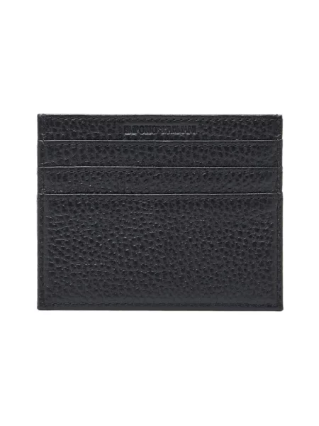 Portfel Emporio Armani skórzany z paskiem czarny