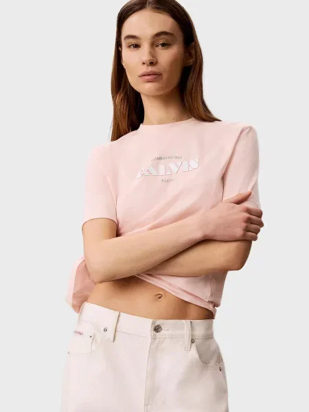 Класична футболка Calvin Klein Jeans рожева