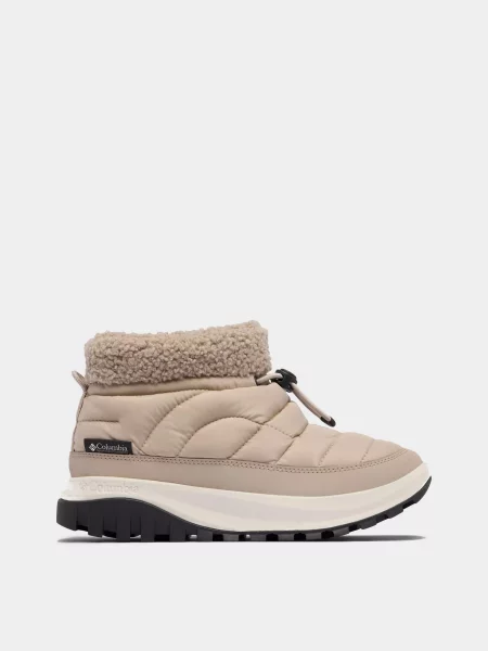 Кожаные дутики Columbia бежевые