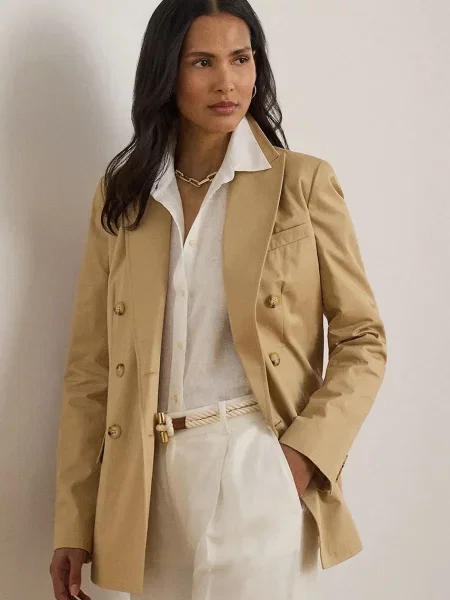 Lauren Ralph Lauren sacou cu două rânduri de pentru femei din bej