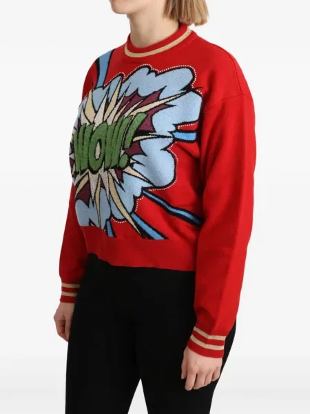 Pulover Dolce & Gabbana cu imagine roșu
