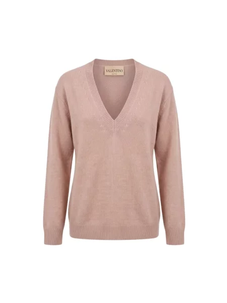 Sweter Valentino z kaszmiru różowy