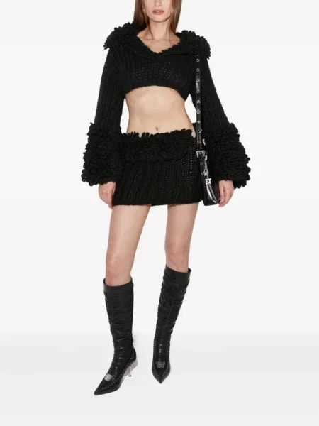 Fusta mini Misbhv tricotate negru