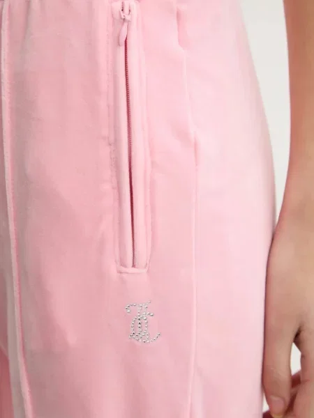 Velúr futó nadrág Juicy Couture rózsaszín