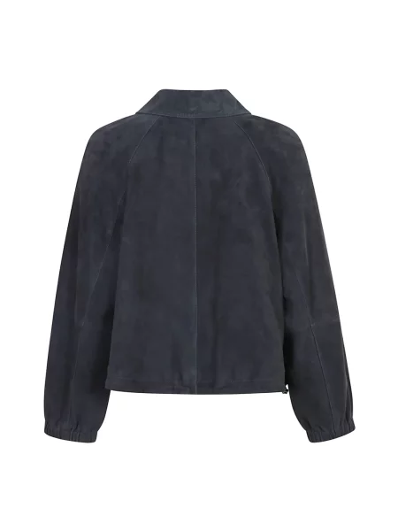 Kurtka skórzana Weekend Max Mara niebieska