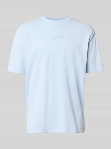 T-shirt o kroju regular fit z czystej bawełny model TEE Boss Green
