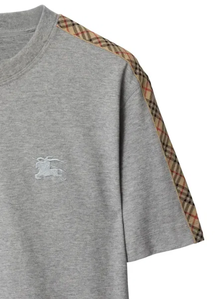 Tricou Burberry în carouri gri