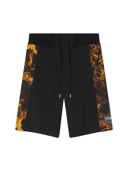 Szorty jeansowe Versace Jeans Couture z nadrukiem casual czarne