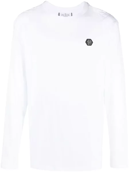 Tricou Philipp Plein cu imagine lung alb
