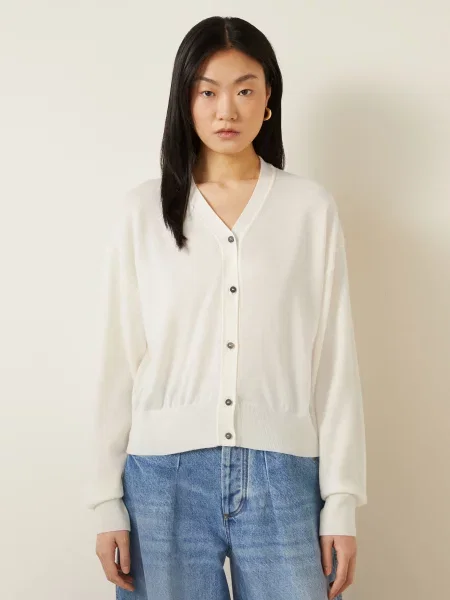 Jacquemus Kardigan Le Cardigan J Z Wełny Merynosowej weiss
