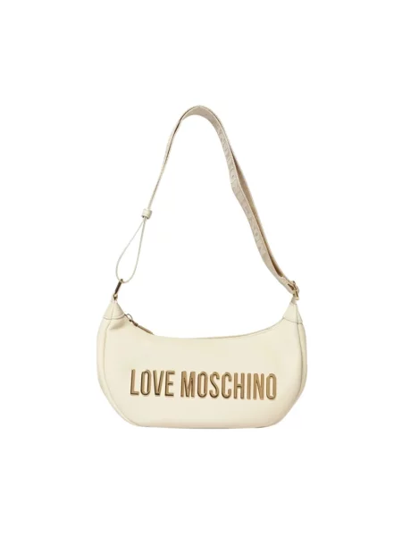 Love Moschino torebka rogal z imitacji skóry beżowa