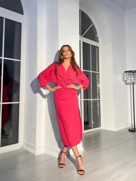 Костюм Milirud топ + спідниця малиновий бавовна/поліестер