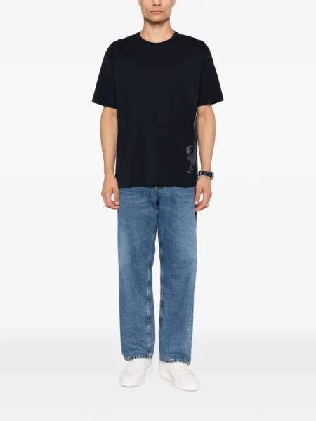 Tricou Corneliani cu broderie albastru