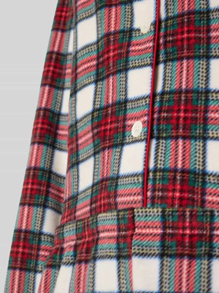 Piżama z kołnierzem z połami Lauren Ralph Lauren czerwona