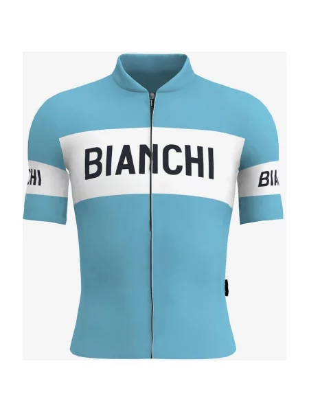 Koszulka Santini Bianchi Retro z krótkim rękawem błękitna M niebieska