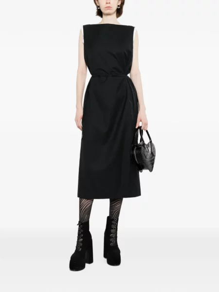 Cu centură rochie Less fără mâneci negru