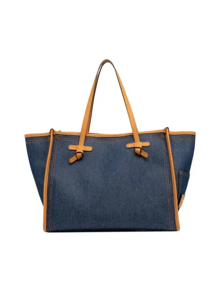 Shopperka Gianni Chiarini skórzana niebieska