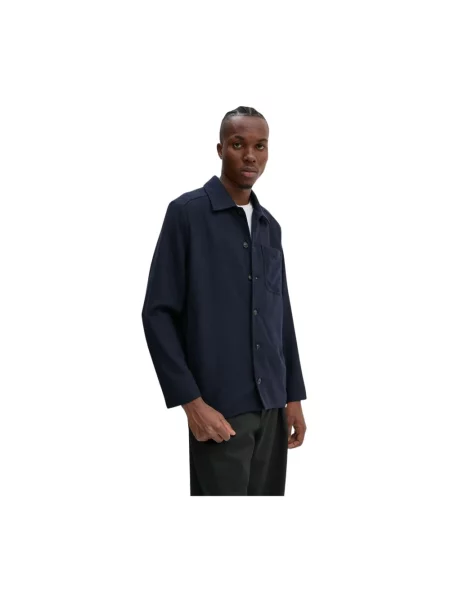 A.P.C. kurtka wełniana veste jamie granatowy przejściowa niebieska