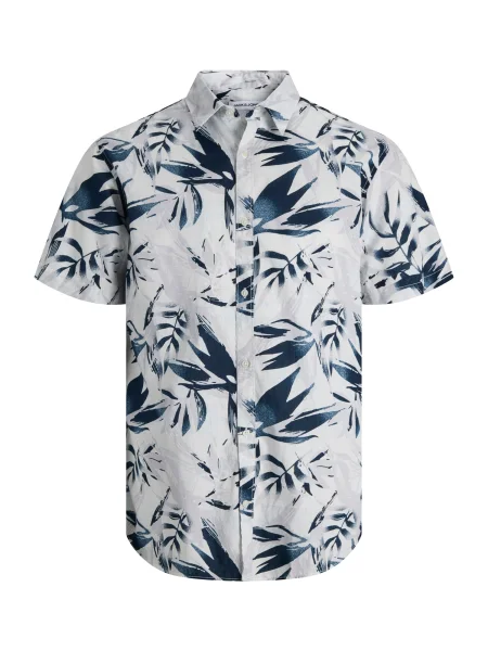 Jack & Jones Plus Srajca JJHONOLULU mornarska / svetlo siva bela