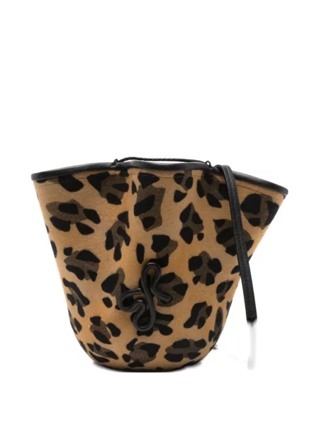 Torbica bucket Ruslan Baginskiy s printom s leopard uzorkom smeđa