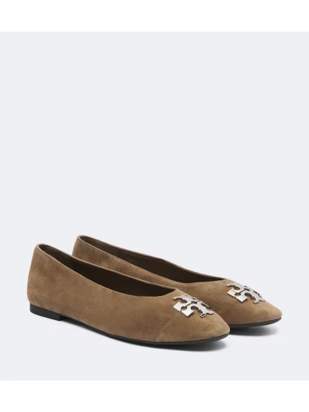 Balerini Tory Burch din piele de căprioară bej