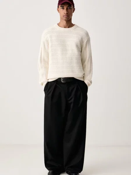 Calvin Klein pulover z dodatkom volne bež