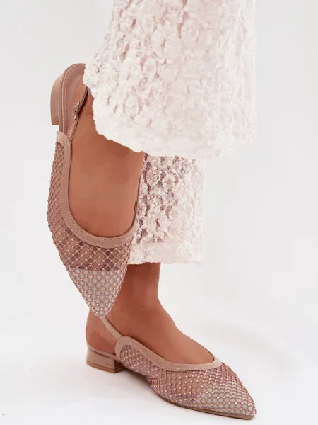 Baleríny Boto se síťovinou s otevřenou patou bílé