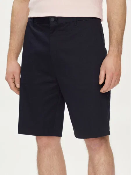 Calvin Klein Szorty materiałowe Sateen Granatowy niebieskie
