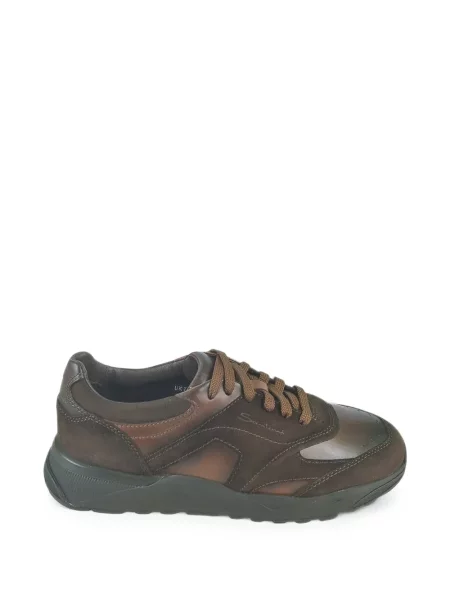 Sneakerși Santoni din piele maro