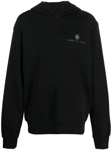 Hanorac cu glugă Philipp Plein cu imagine negru