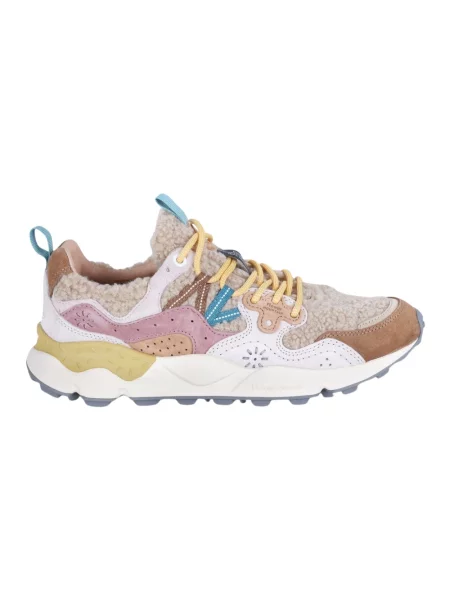 Sneakersy Flower Mountain zamszowe w kwiatki beżowe