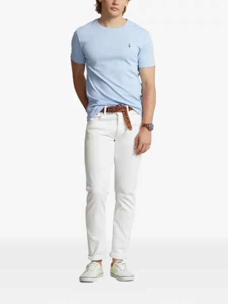 Tricou polo Polo Ralph Lauren cu glugă cu blană cu broderie roșu