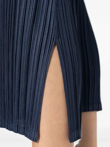 Pantaloni Pleats Please Issey Miyake plisate albastru