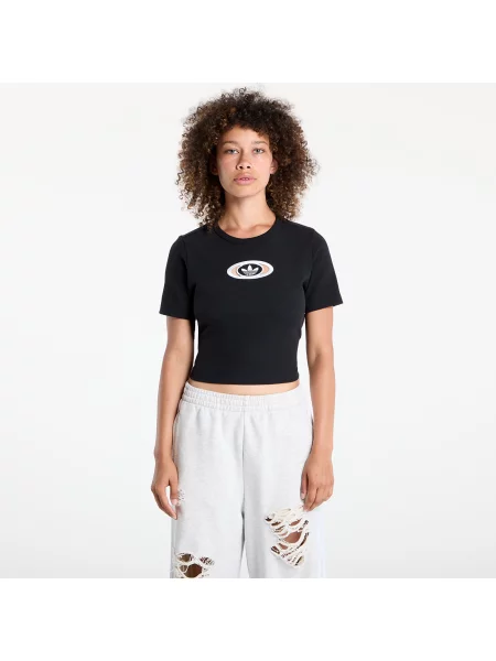 Тениска adidas Originals Campus Back Cut Out Rib T-Shirt Black XS черно