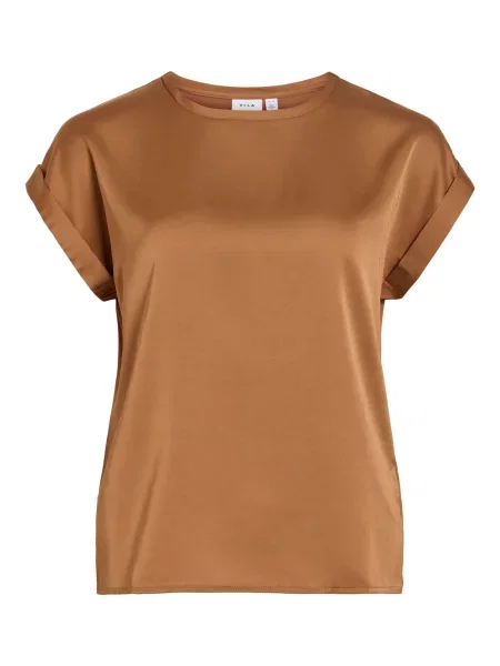VILA Tricou VIEllette caramel maro