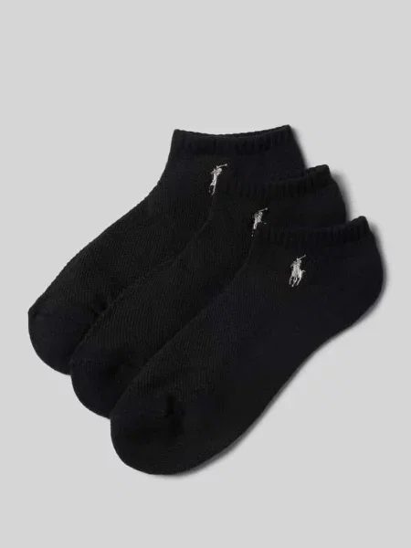 Krótkie skarpety z detalem z logo w zestawie 3 szt. Polo Ralph Lauren czarne