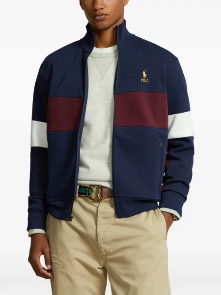 Tricou polo Polo Ralph Lauren cu glugă cu blană cu broderie roșu