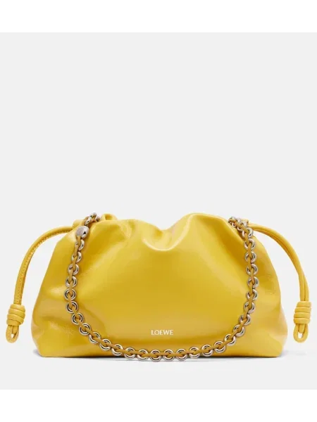 Usnjena pisemska torbica Loewe rumena
