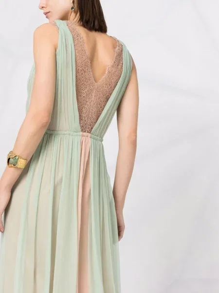 Rochie Alberta Ferretti de mătase verde