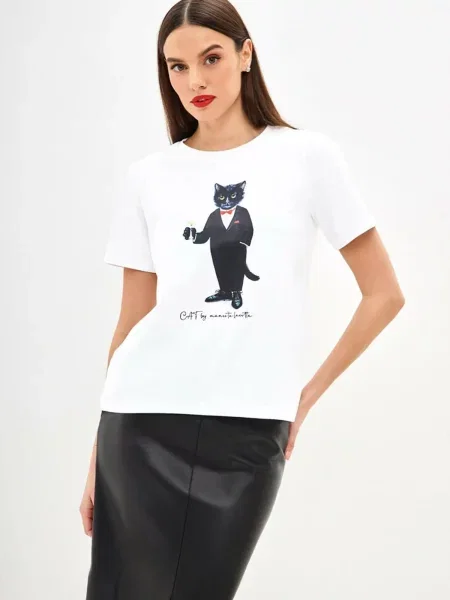 Cat e Lolette Tričko Dandy Cat' biela