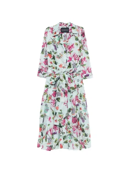 Rochie midi Samantha Sung cu model floral cu imagine albastru