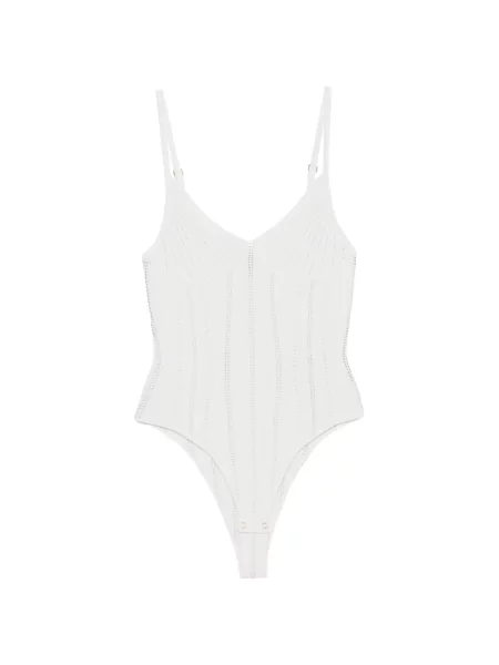 Body Elisabetta Franchi cu nervuri alb
