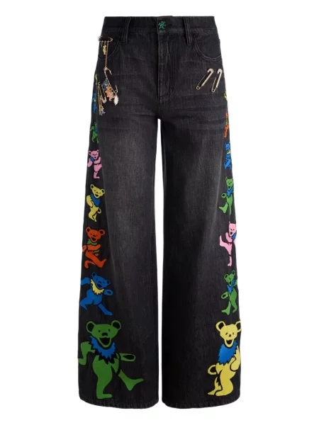 Blugi Alice + Olivia cu broderie negru