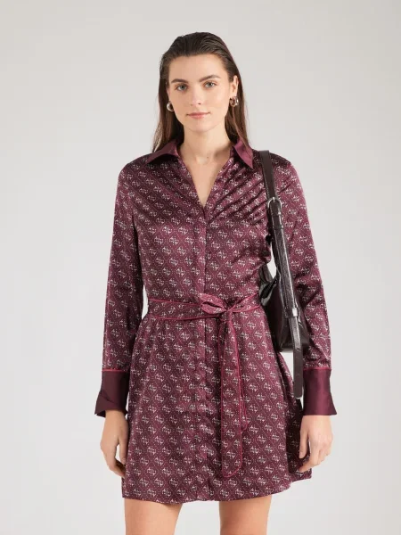 GUESS Rochie tip bluză BLERTA roșu vin / roșu carmin alb