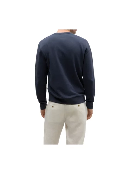 Bluza Ecoalf z nadrukiem z długim rękawem niebieska